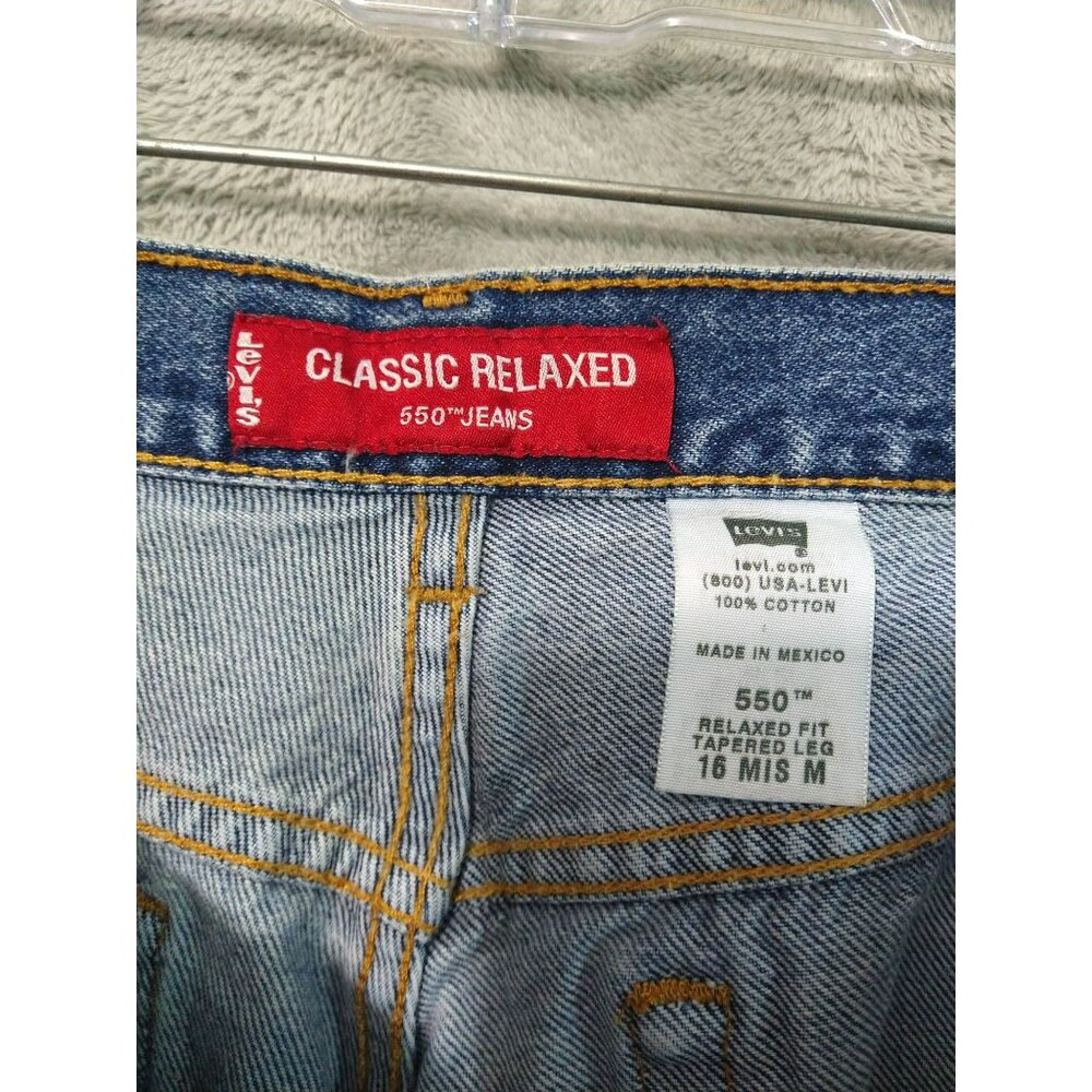 Vintage Levis 550 Jeans Womens 16 Blue Denim Classic Relaxed Fit Taper Leg Mom - Picture 7 of 8